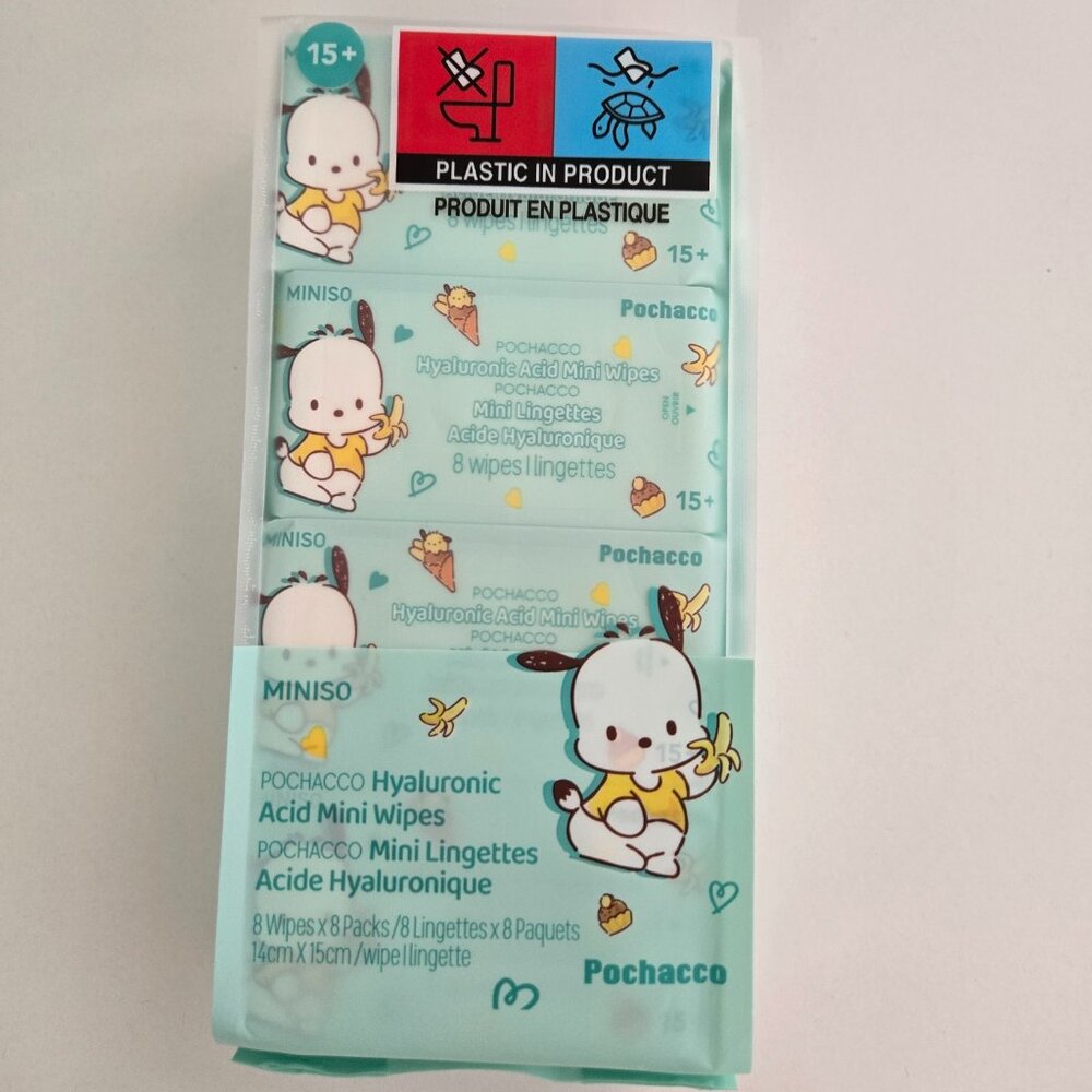 Pochacco Hyaluronic Acid Mini Wipes - 8 Packs